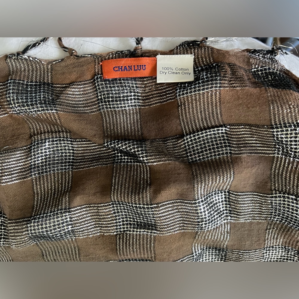 Chan Luu Plaid Lurex Scarf